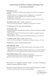 Harmonogram spotkan z rodzicami